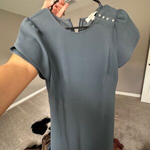 LOFT Slate Blue Midi Dress